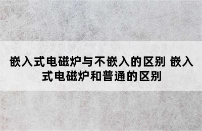 嵌入式电磁炉与不嵌入的区别 嵌入式电磁炉和普通的区别